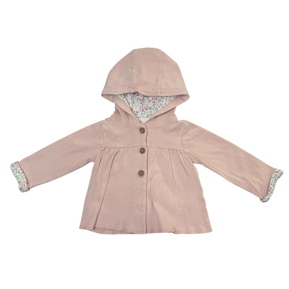 Carter's Button Up Sweater Baby Girl Hooded Pink 9 Months